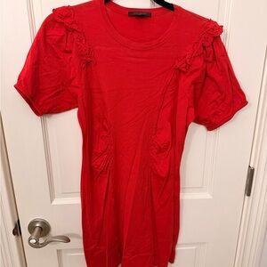 Louis Vuitton Red Long Top/Short Dress